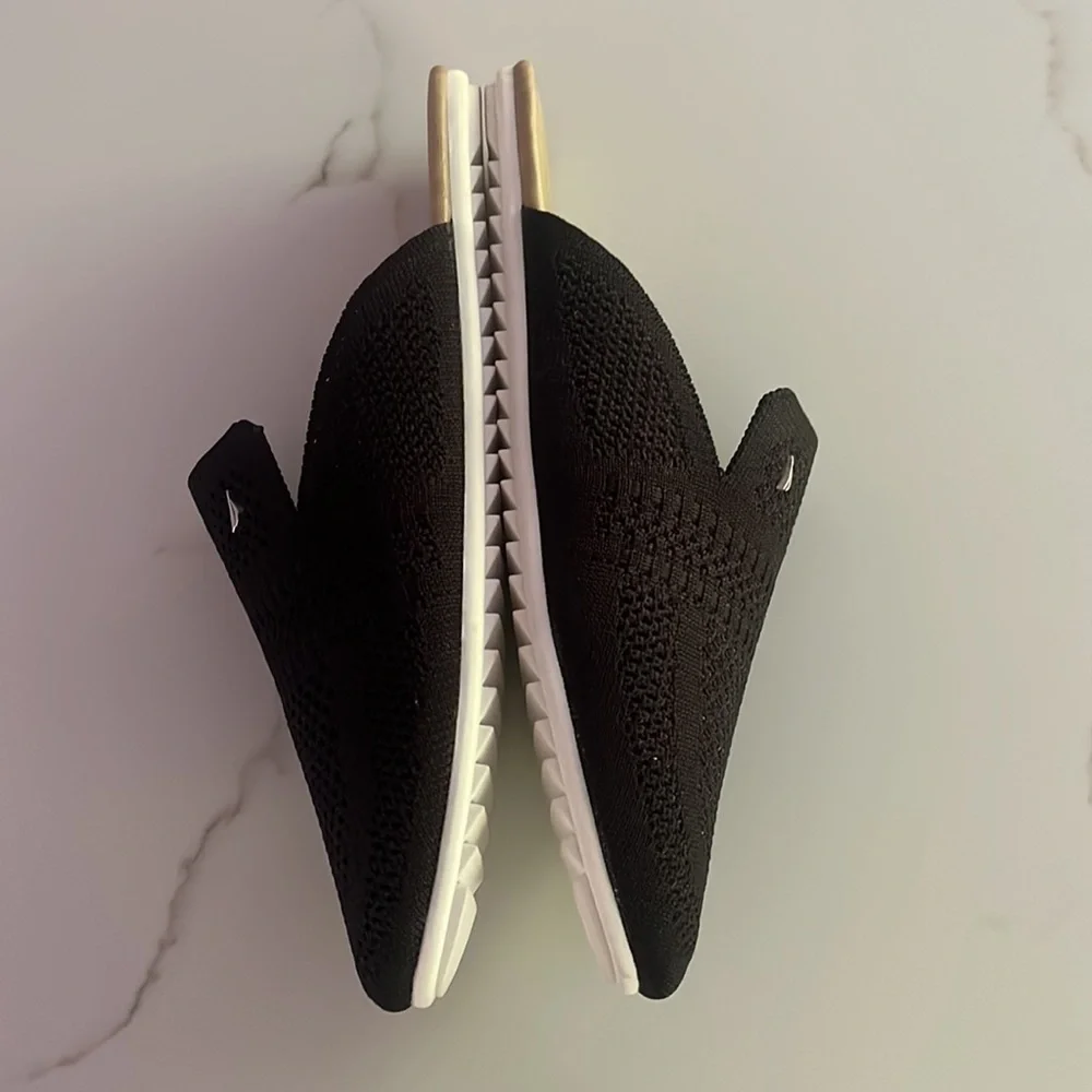 Nautica Ladies Black Knit Slip On Loafers Mules